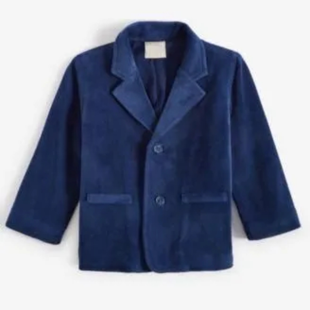 First Impressions Navy Blue Velvet Blazer for Kids 2t